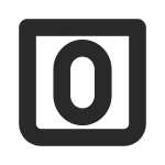 Number 0 Square SVG Icon